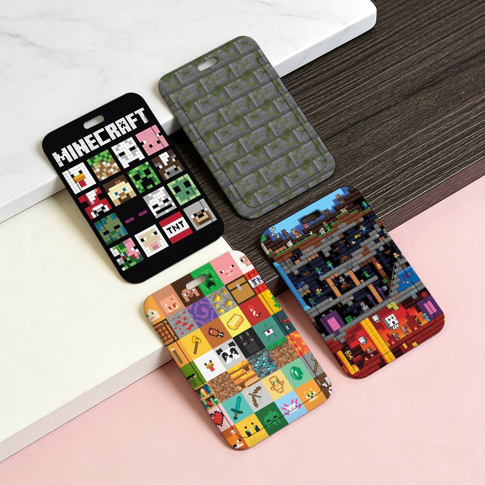 Gaming Console For Minecraft - Porte-cartes transparent M-Minecraft-ES pour employés, avec